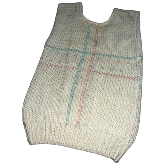 90s California Poppy Heart Knit Sweater Vest – Fair Condition, Pullover - Picture 8 of 10